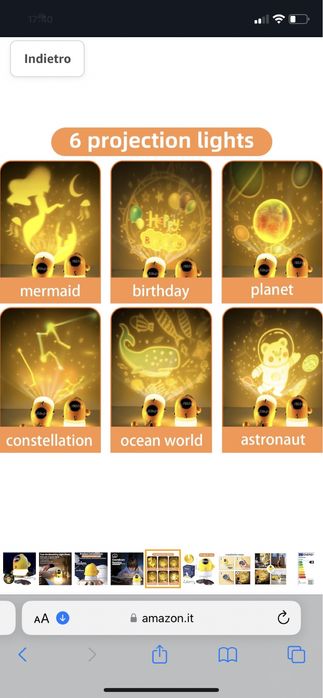 Lampka nocna z projektorem Rakieta 3 różne opcje oświetlenia