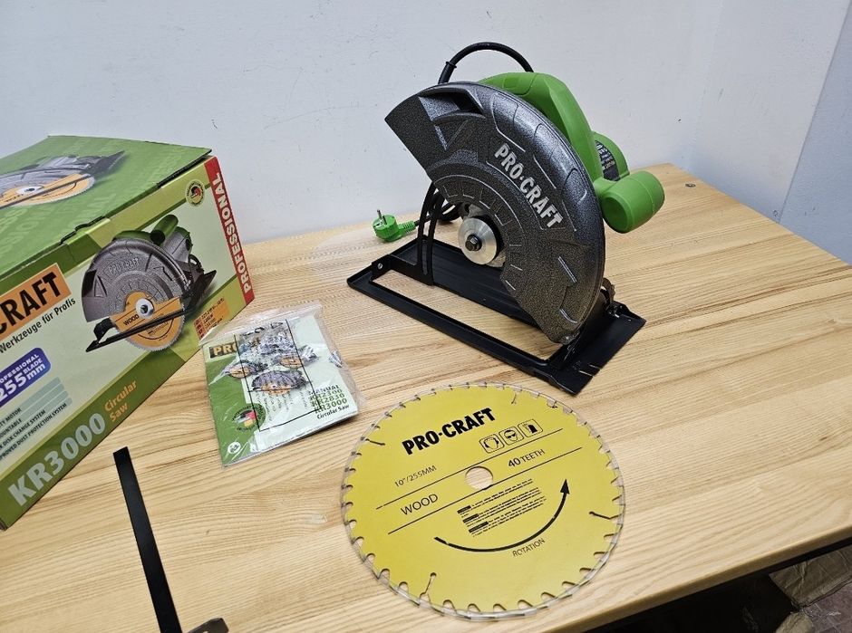 255мм Диск 3000Вт 85мм Пропил Дисковая пила Procraft Мощная Гарантия