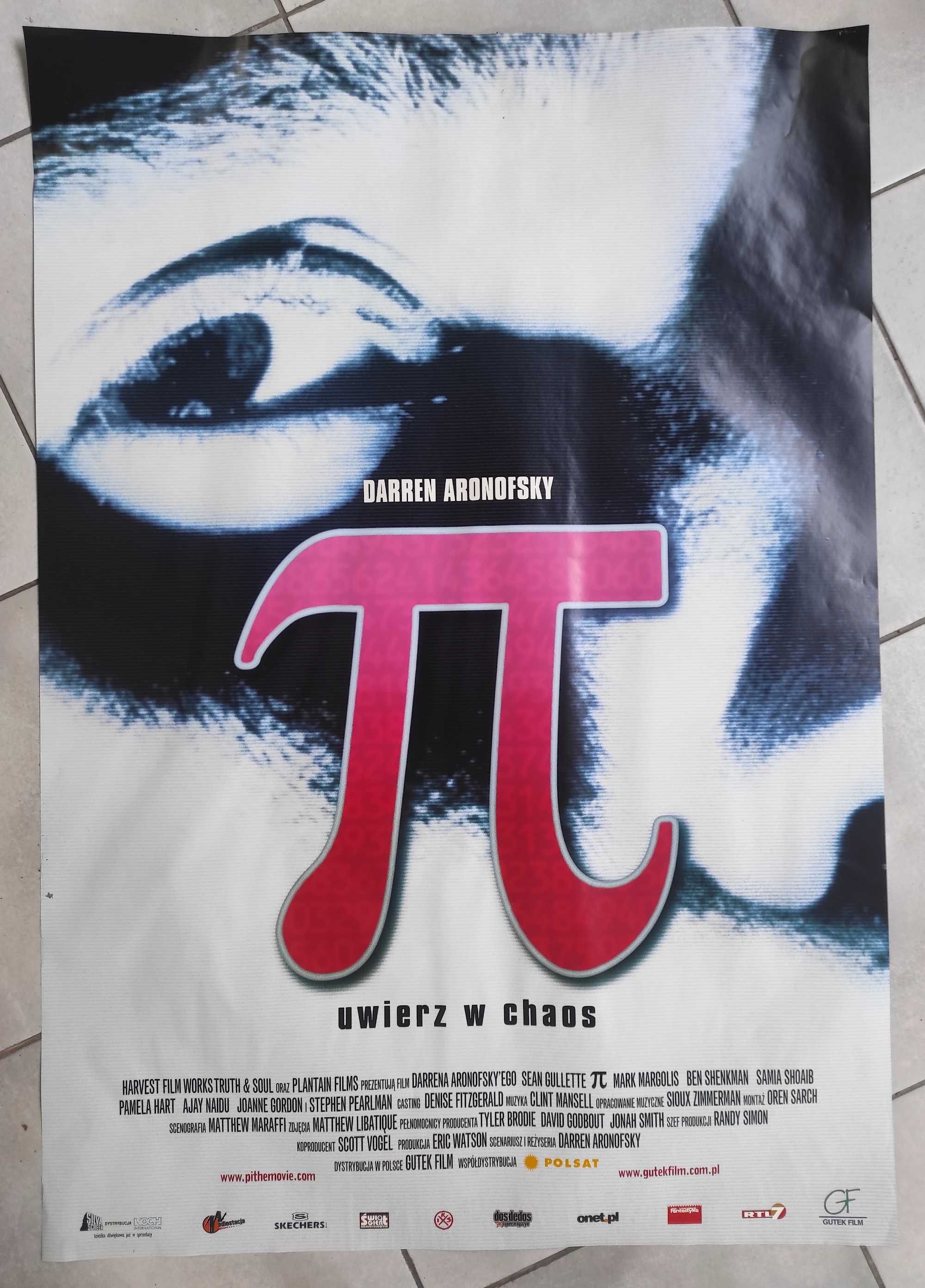 oryginalny plakat  100x70  film Pi reż. D. Aronofsky 1998 r.