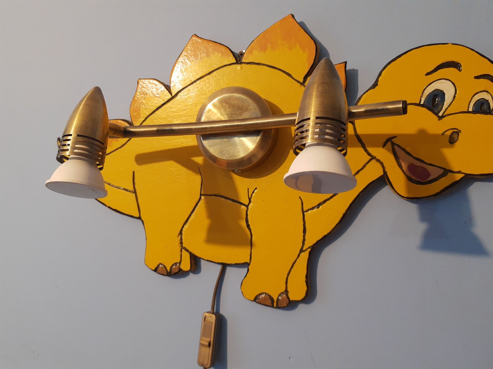 Lampka nocna kinkiet handmade dziecięca Dinozaur
