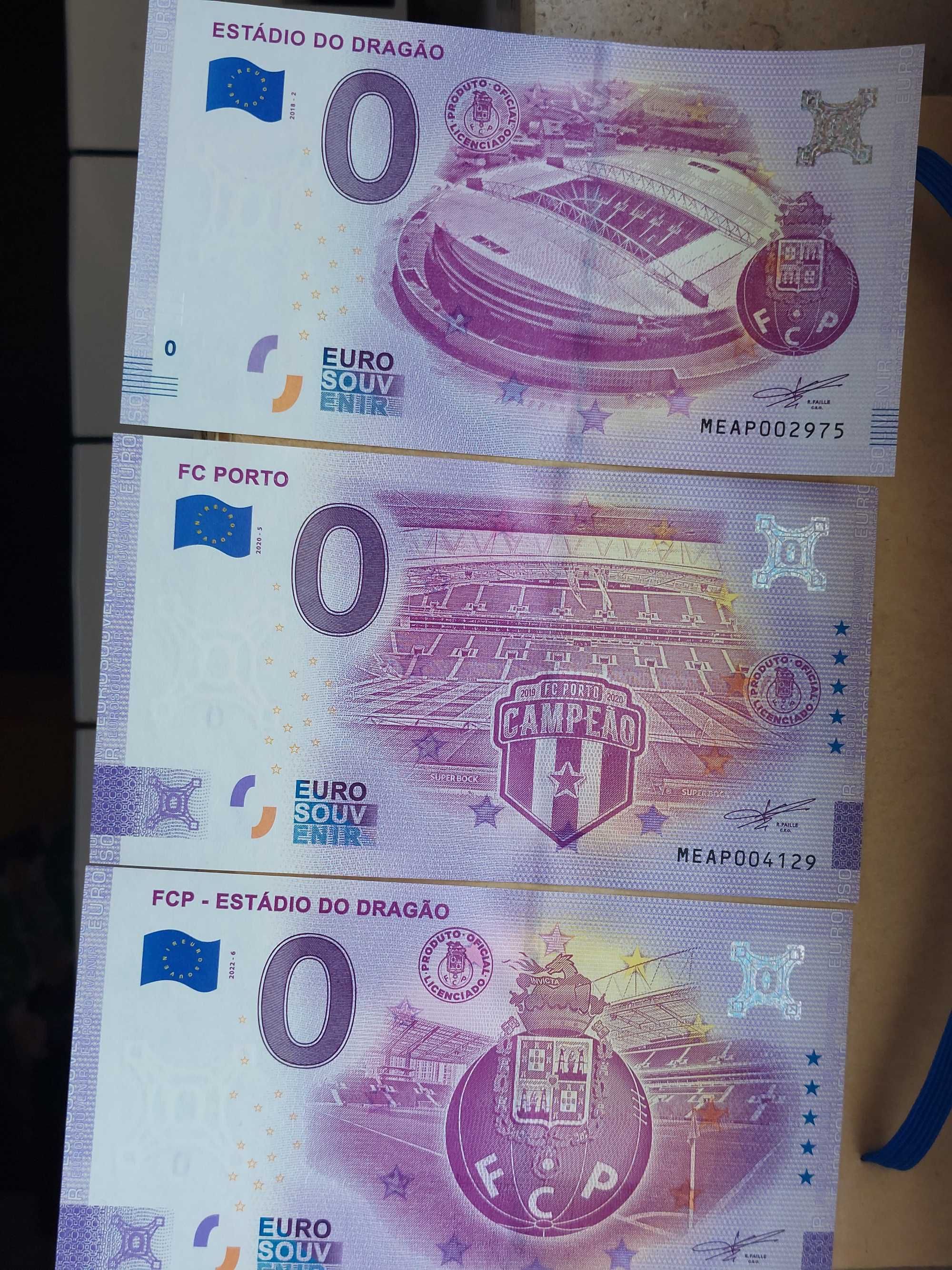 Notas Souvenir 0 Zero euros Portugal