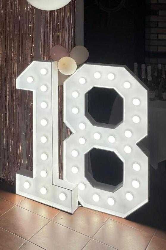 PARTY BOX - Podświetlane Cyfry Led + Ścianka 3m x 2.2m