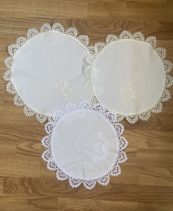 3 Panos Decorativos Bordados