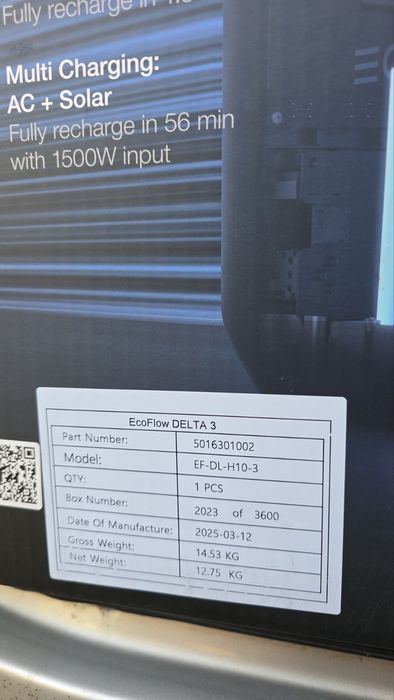 3600W/1024Wh ( Зарядна станція Ecoflow Delta 3  Европа )