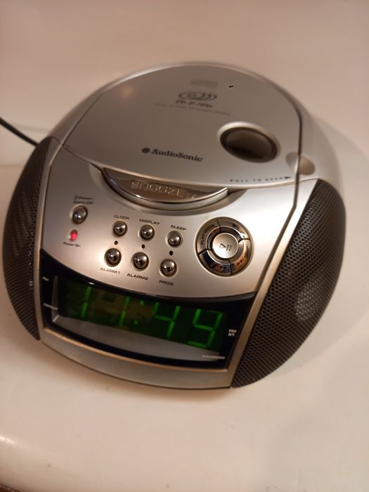 Boombox AudioSonic radio z FM CD zegar I budzik. Tanio!!!
