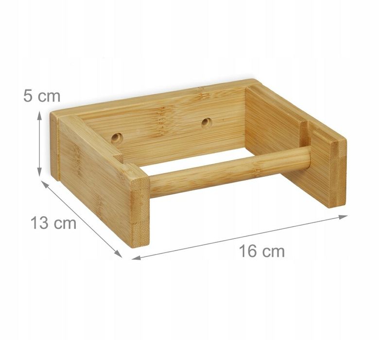 Relaxdays bambusowy uchwyt na papier toaletowy do łazienki toalety