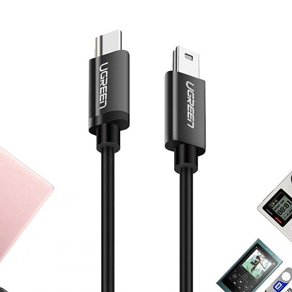 Kabel Ugreen US242 USB-C (męski) / mini USB (męski) 1 m - czarny
