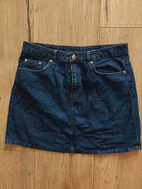 Niebieska mini spódnica dżinsowa h&m 40