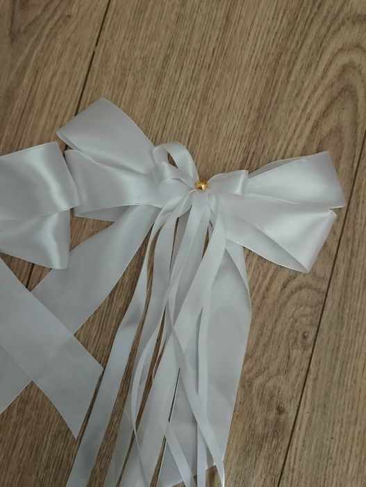 Kokardy duże na klamki do samochodu pary młodej