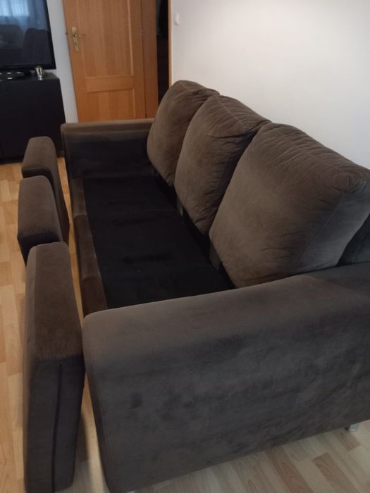 Sofá, castanho escuro, 3 lugares, muito bom estado