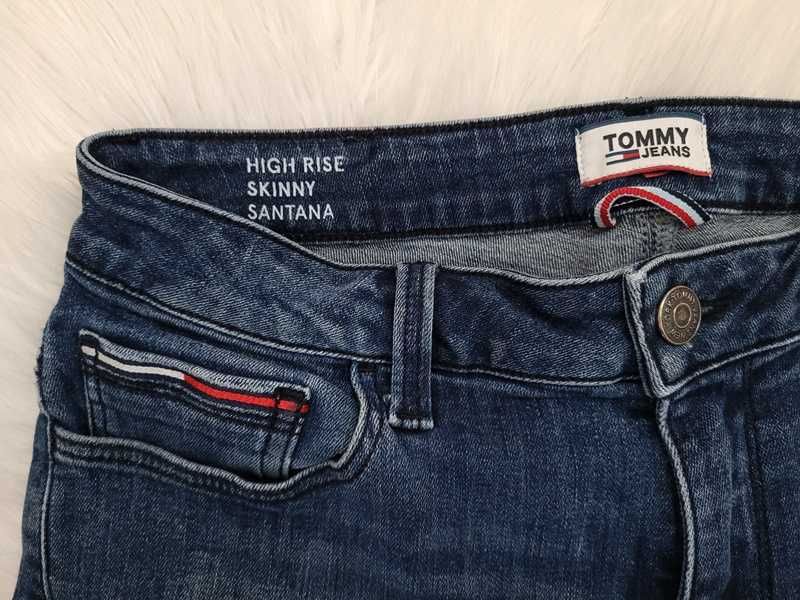 Granatowe spodnie dżinsowe / dżinsy skinny, Tommy Jeans, S (36)