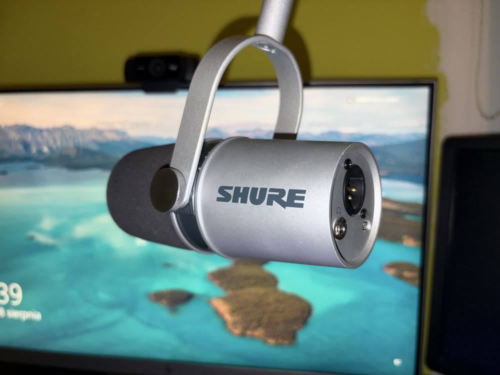 Shure mv7 USB, XLR srebrny + pudelko