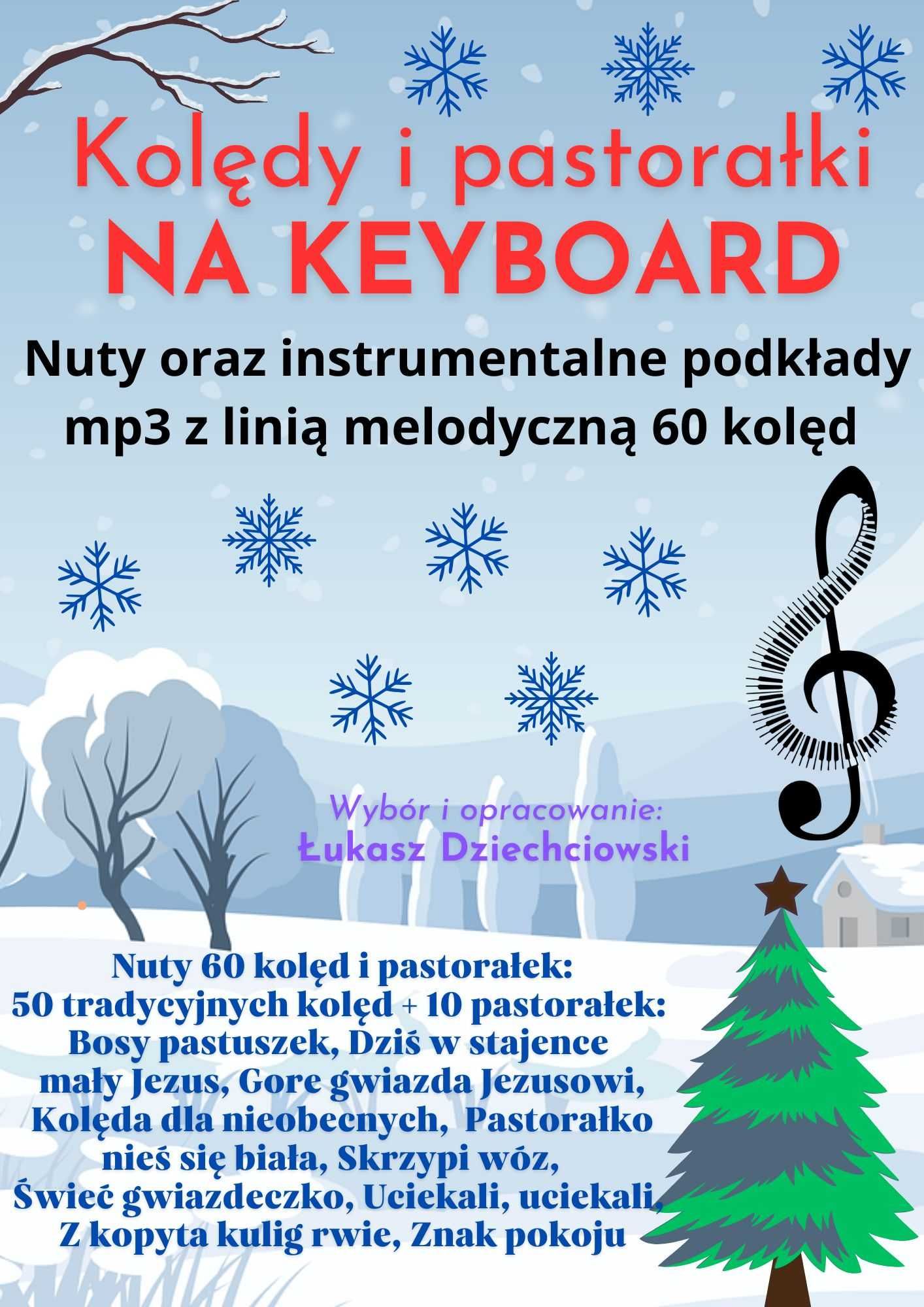 Kolędy na keyboard - nuty, podkłady muzyczne mp3, 60 kolęd akordy nowe