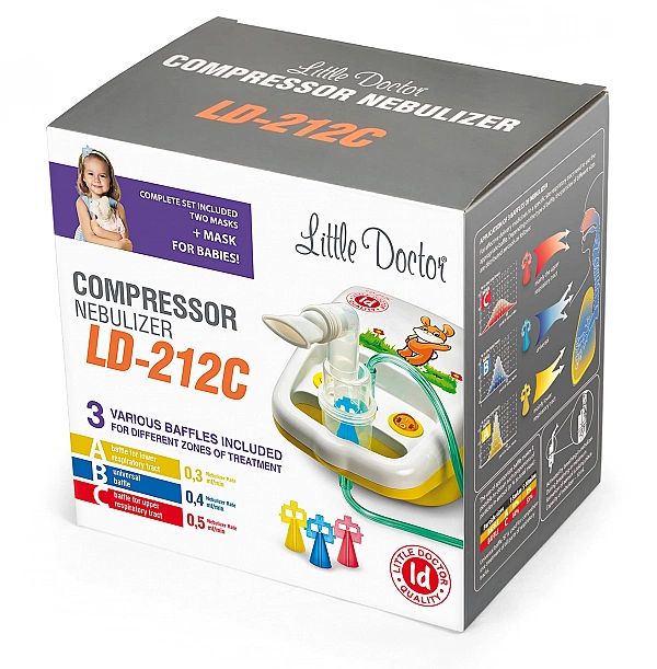 Inhalator tłokowy Little Doctor LD‐212C z króliczkiem + akcesoria 12 s