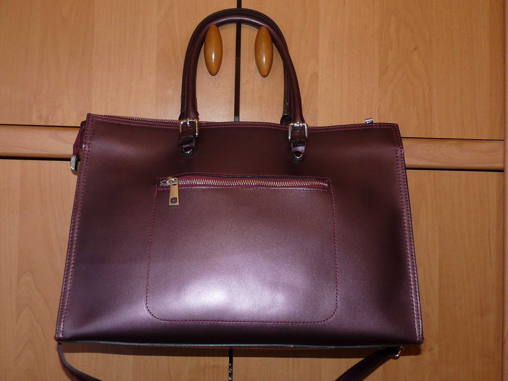 VENEZIA klasyczna torebka teczka shopper ze skóry naturalnej A4
