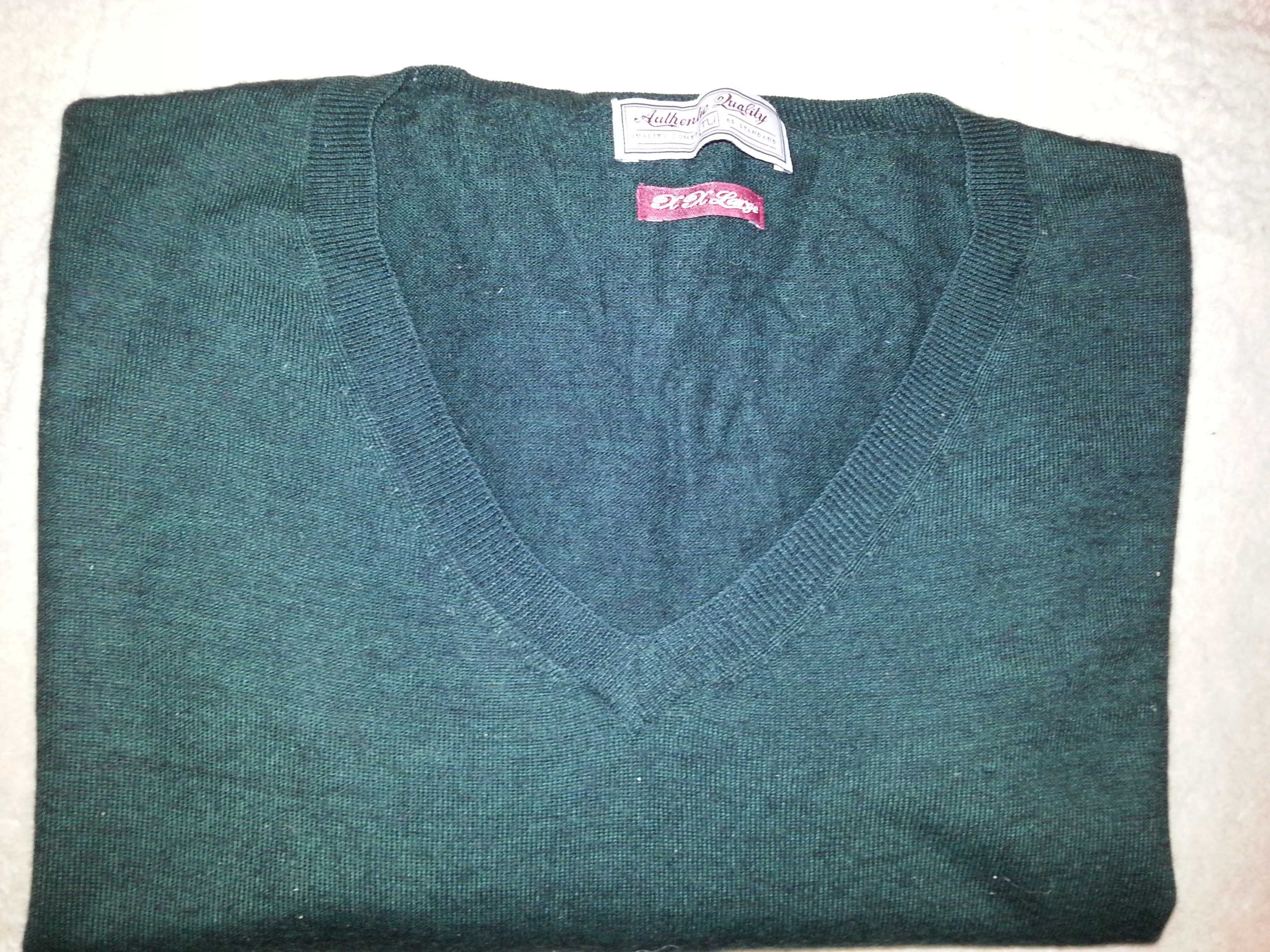 Nowy męski wełniany klasyczny pulower/sweter 2XL
