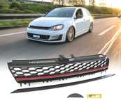GRELHA FRONTAL VOLKSWAGEN VW GOLF 7 MK VII 12-17 LOOK R FRISO VERMELHO