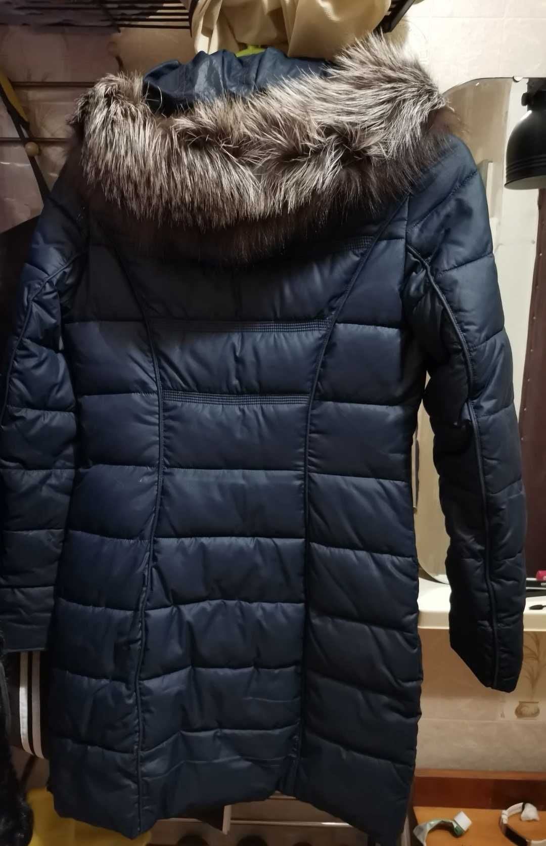 Куртка пуховик пальто мех чернобурка