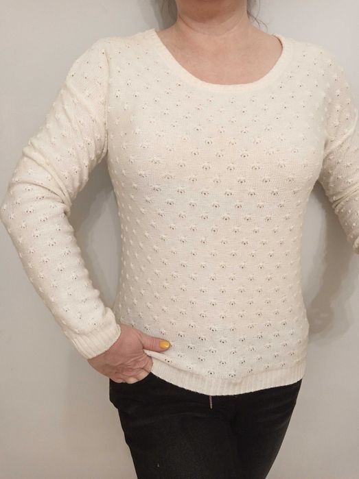 Sweter damski kremowy 55% bawełny 27% wiskozy Medicine rozmiar S