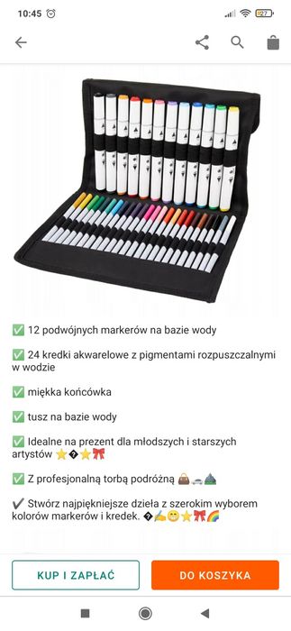 Kredki + markery na bazie wody