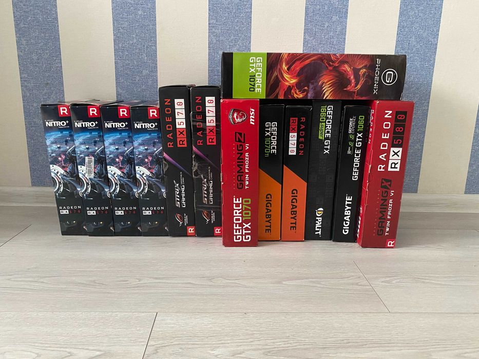 Коробки от видеокарт и материнок RX GTX Intel Nvidia Radeon