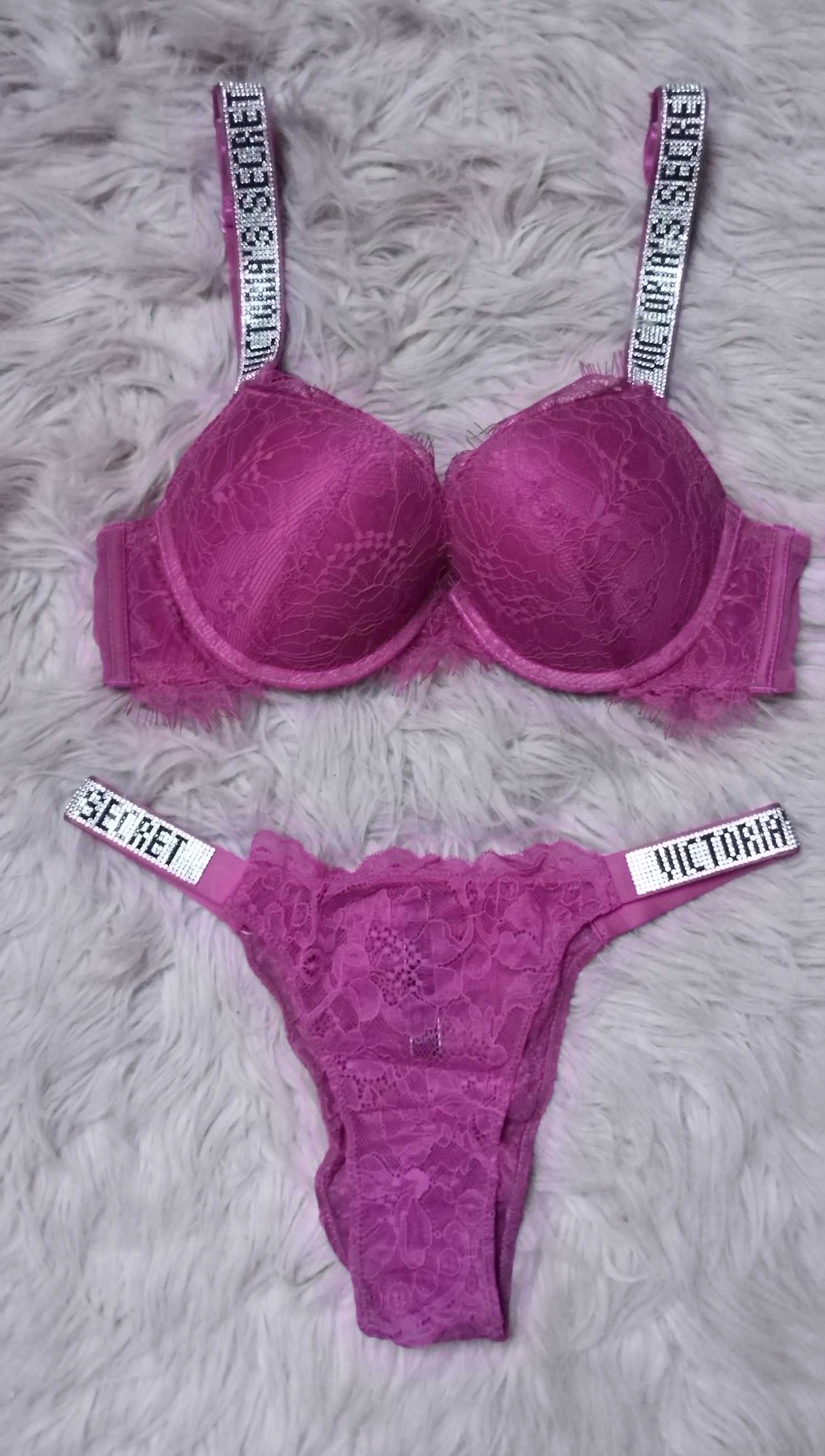 Victoria secret komplet bielizny dla kobiet sexi prezent koronka