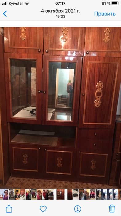 Шкаф для посуды с антресолью