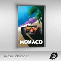 Plakat 100x70cm Monaco F1 Mclaren Team Grand Prix Norris Ricciardo