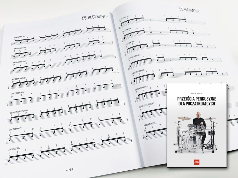 Ksiażka z nutami dla perkusisty: Przejścia perkusyjne dla początkujący