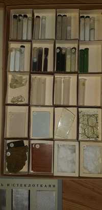 Учебная коллекция "Изделия из стекла", Пластмассы, Редкие металлы