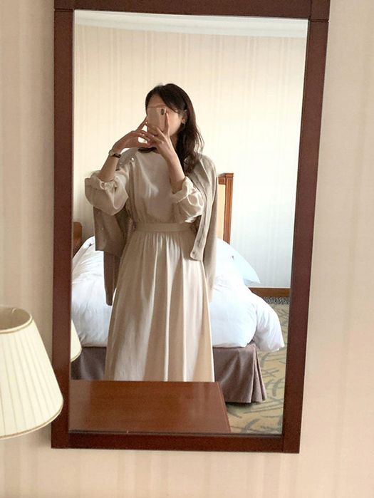 Sukienka Maxi Z Bufiastymi Rękawami Dazy L