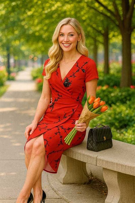 Яскрава гарна сукня по фігурі з розрізом ax paris