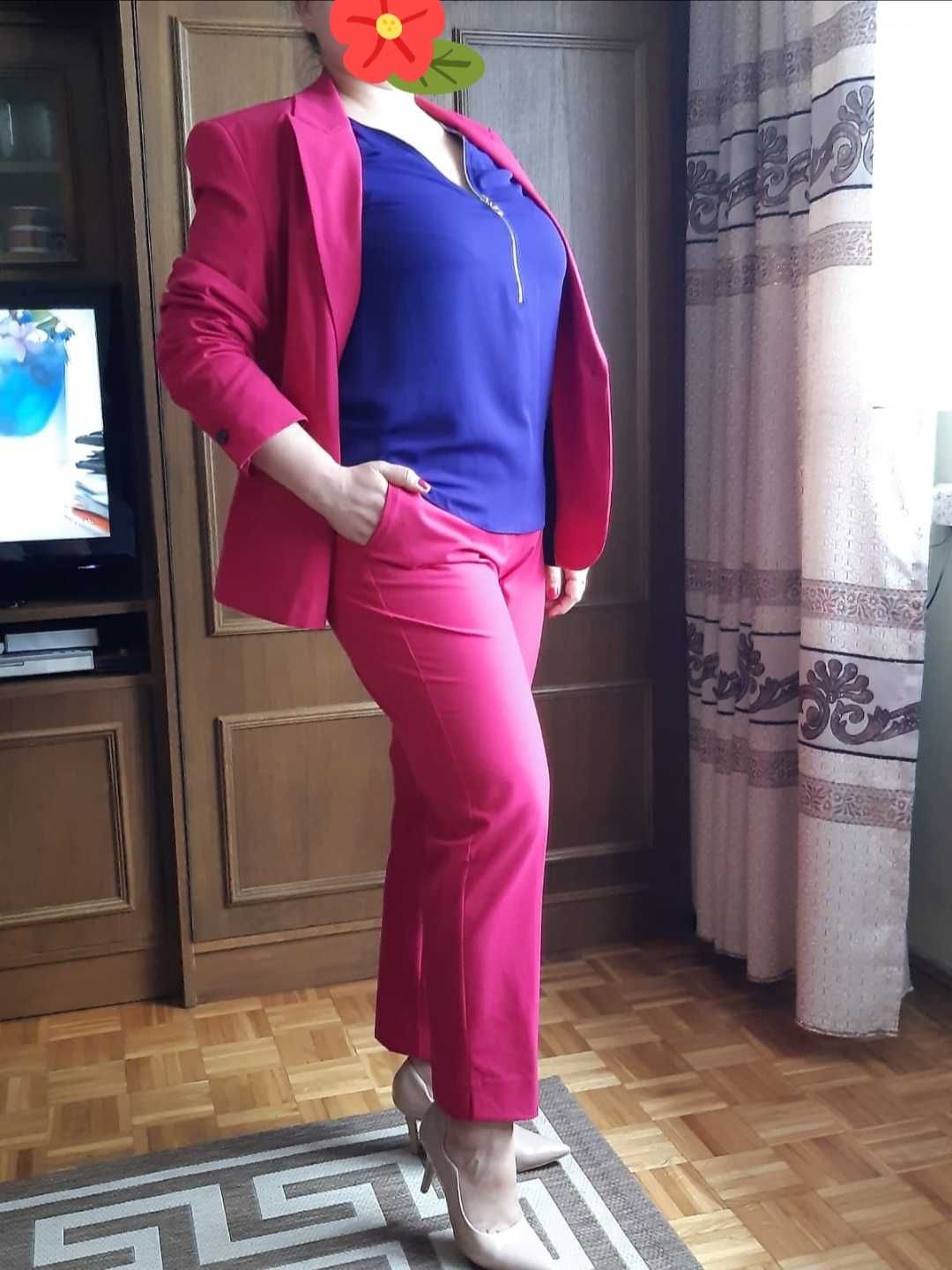 Zara nowy garnitur fuksja różowy XL 42