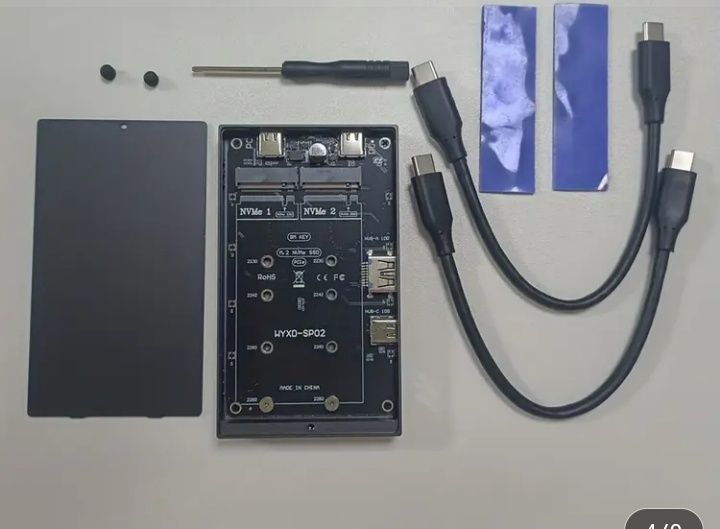 Dock 2x MVME Host SSD M.2 M Key USB-C