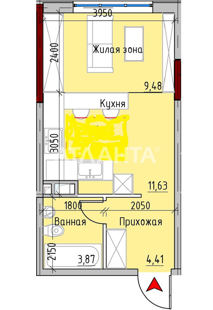 Продается квартира-студия с ремонтом ЖК Маринист, Фонтан, море