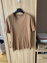 Koszulka jasnobrązowa tshirt H&M 100% bawełna