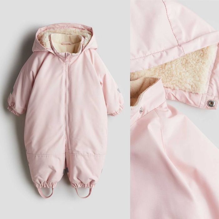 Зимовий термо комбінезон рожевий від h&m ріст 86,92,98,104 см