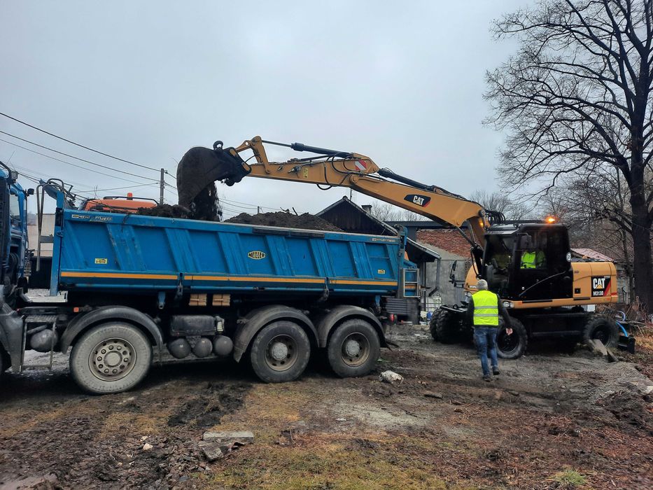 Prace ziemne usługi koparkami wyburzenia transport usługi brukarskie