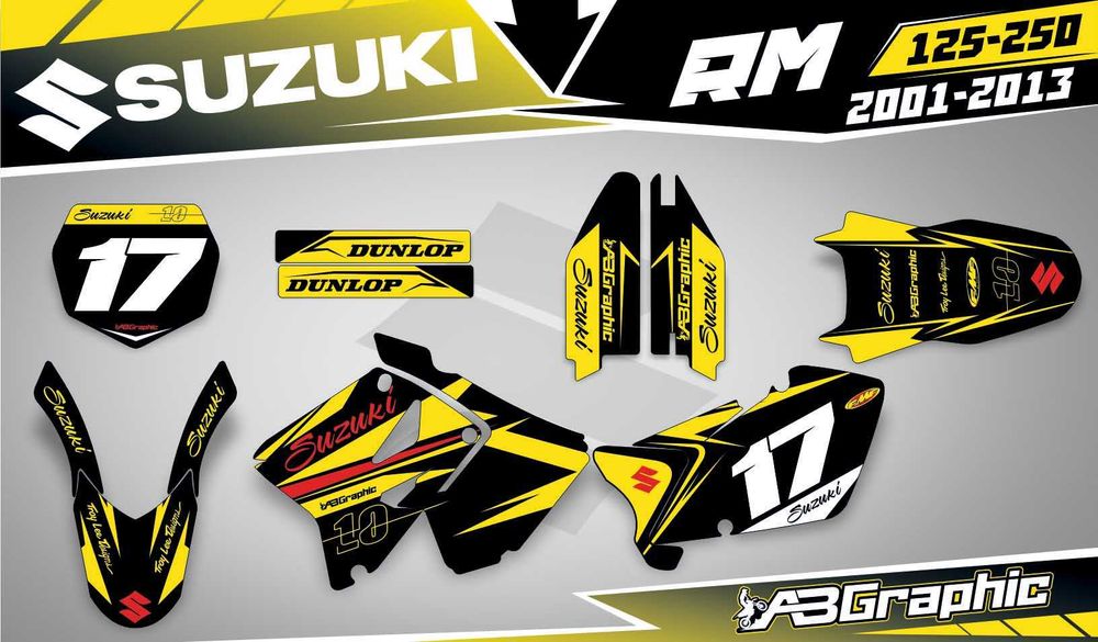 Наклейки Графіка Suzuki RM RMZ RMX DRZ DR 85 125 250 350 400 450 650