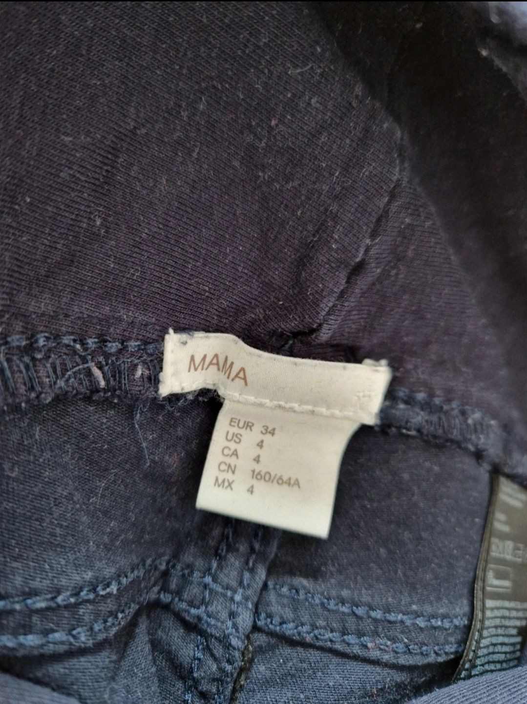 Granatowe spodnie ciążowe H&M Mama 34 XS