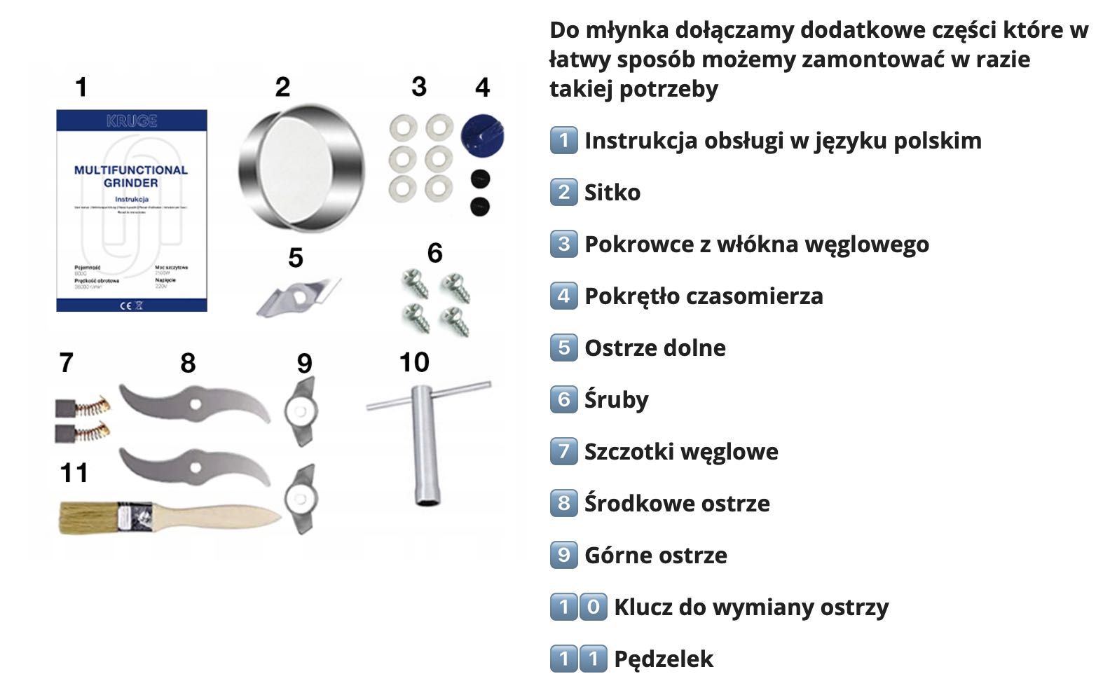 ELEKTRYCZNY MŁYNEK Do Przypraw 700G Ziarna Kawa Orzechy Zioła