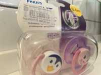 Пустушка нова Philips Avent для дівчинки 0-6місяців, 2 шт.