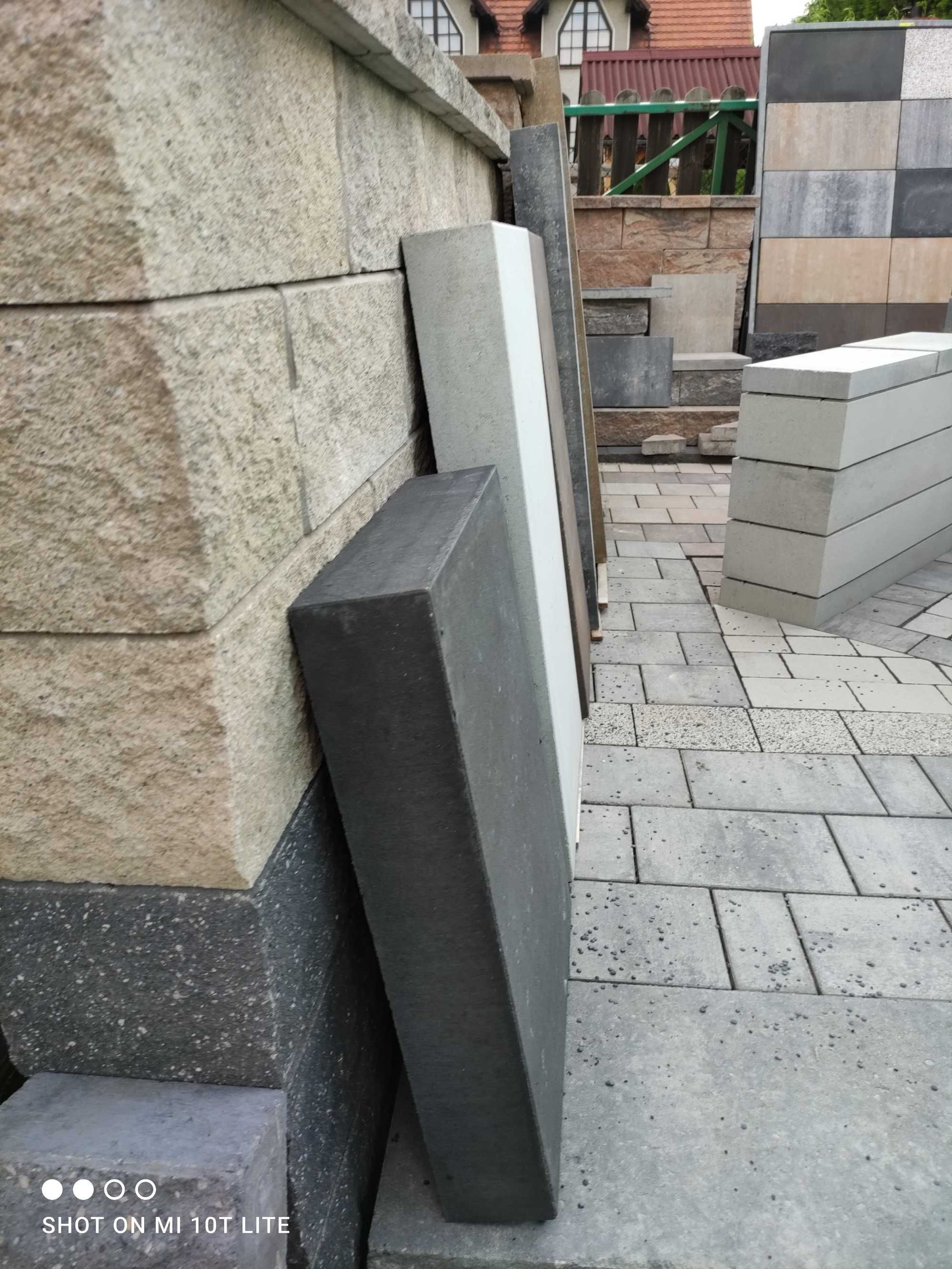 BLOK betonowy 10x45cm  h60-125 cm palisada mur kostka brukowa monolit