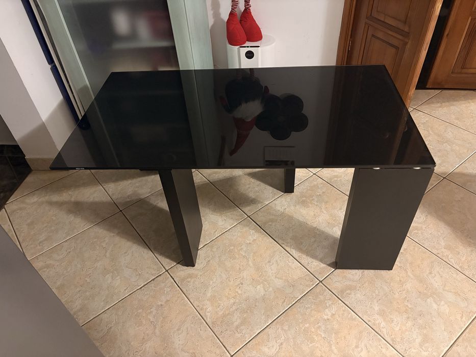 Szklana lawa stolik kawowy piekny czarny Meble Nova
