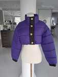 Moschino  H&M kurtka puchowa  fioletowa  elegancka bomberka  S