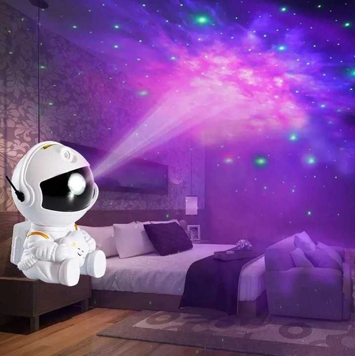 Projektor Gwiazd Nieba LED RGB Lampka Nocna Astronauta Dla Dziecka