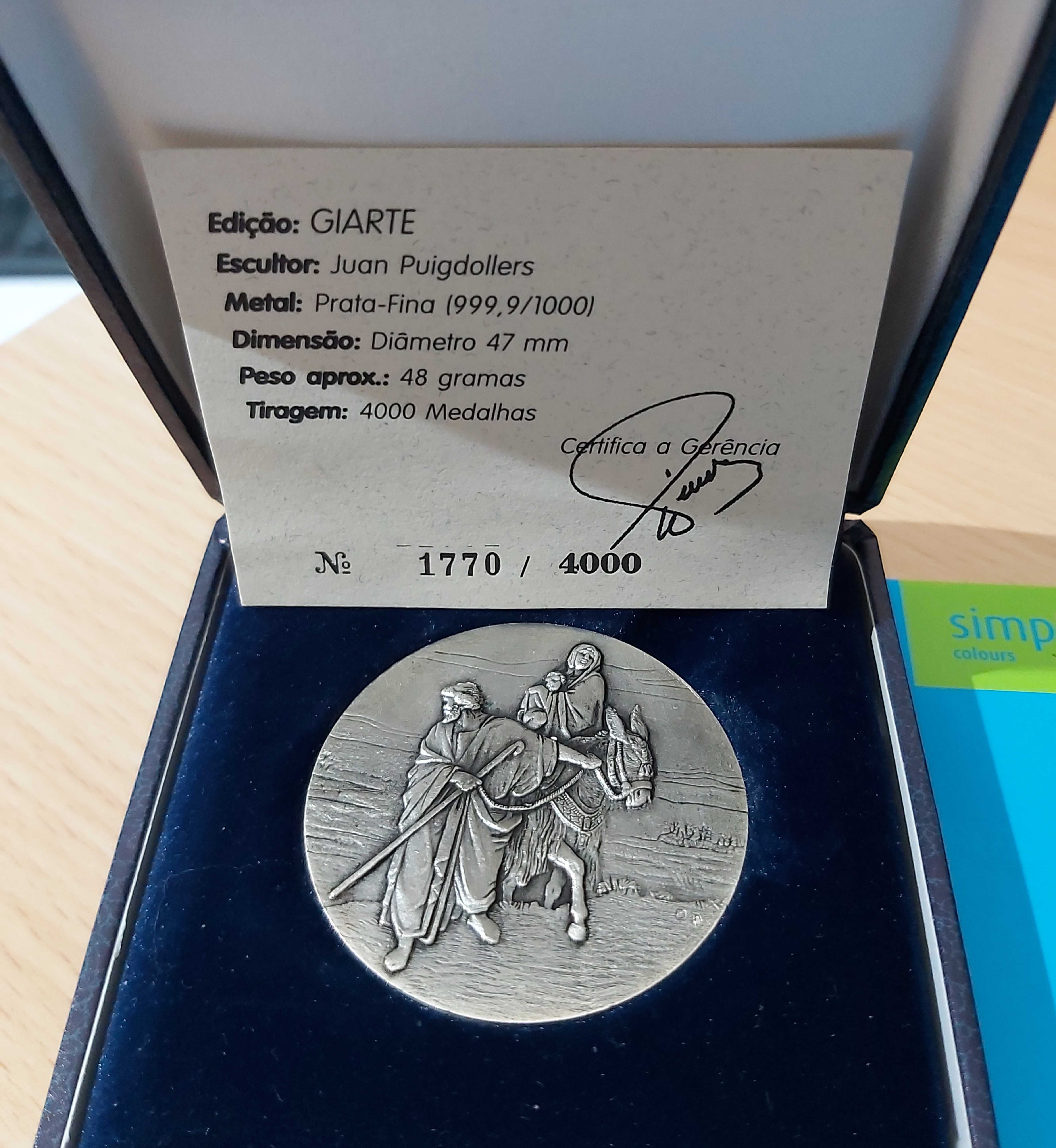 Medalha comemorativa do NATAL Prata-fina