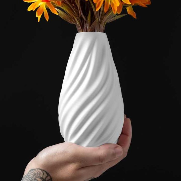 Vaso Decorativo Espiral 3D - Design Moderno e Elegante