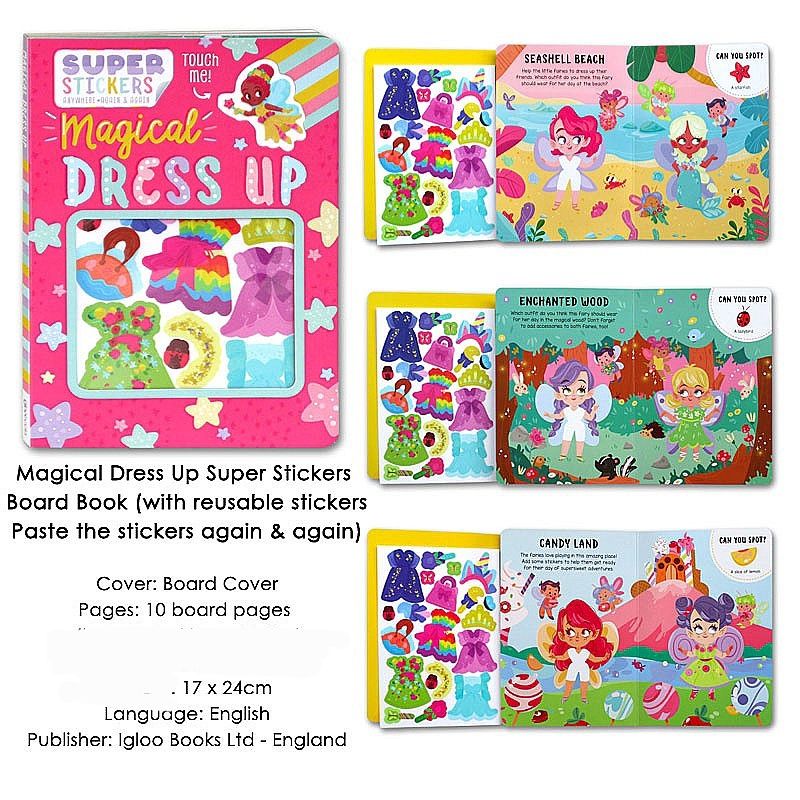 Magical Dress Up Super Stickers naklejki wielorazowe ubieranka