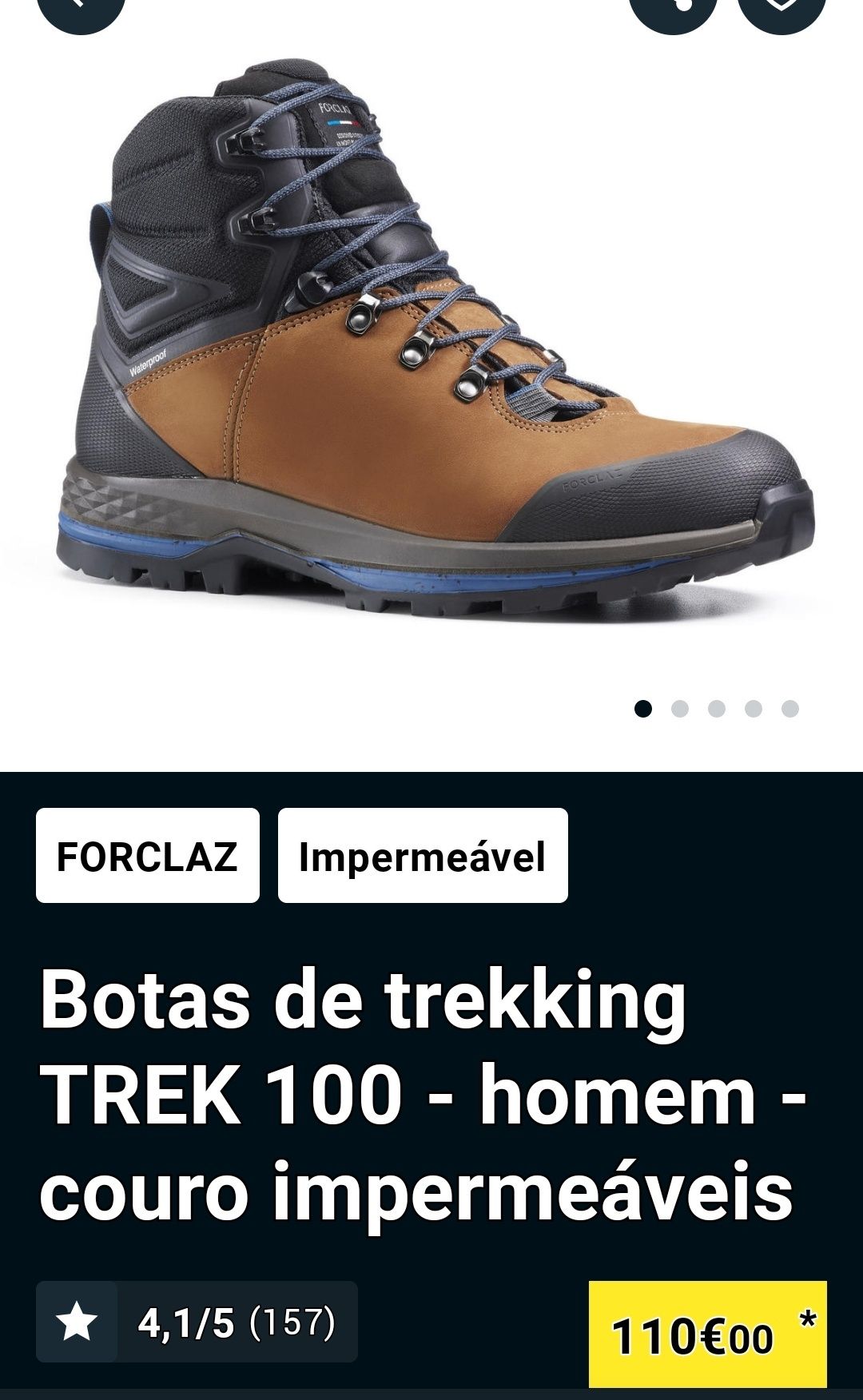 Botas forclaz trek 100 caminhada 43